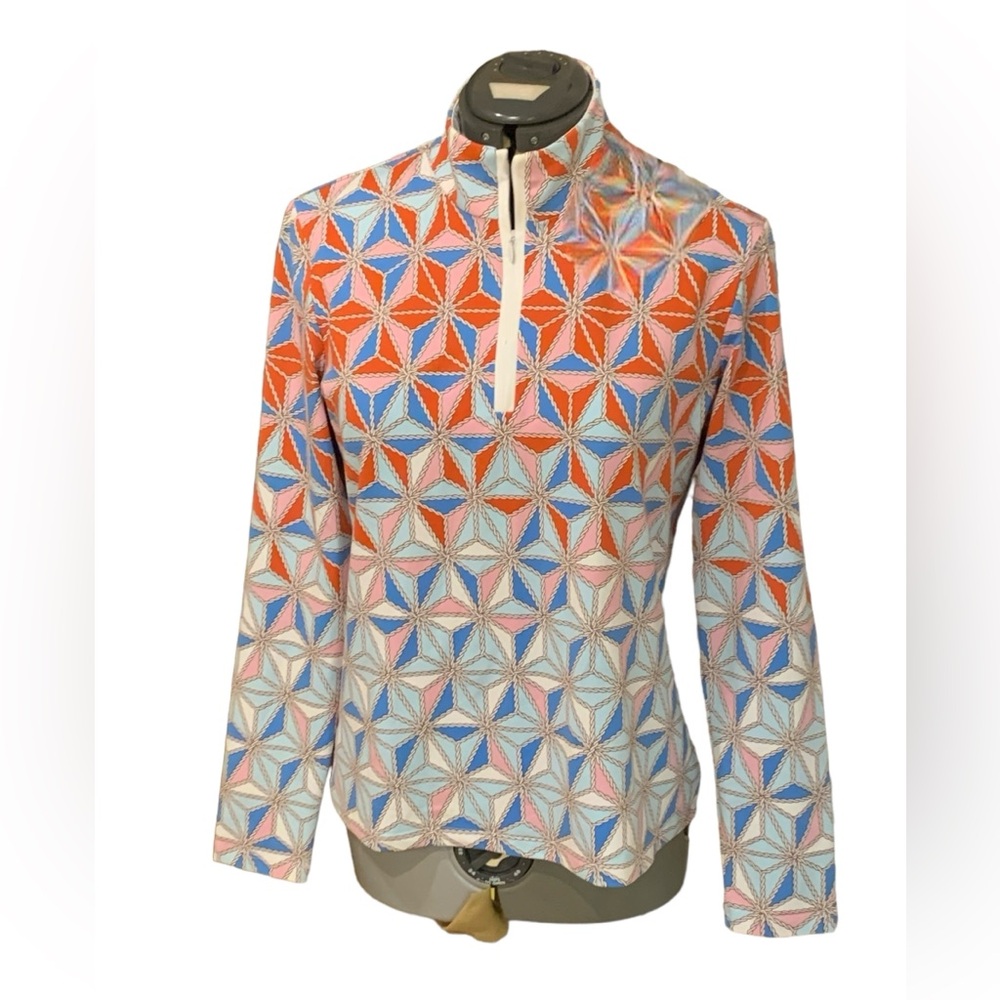 J. McLaughlin Multicolor Geometric Print Top